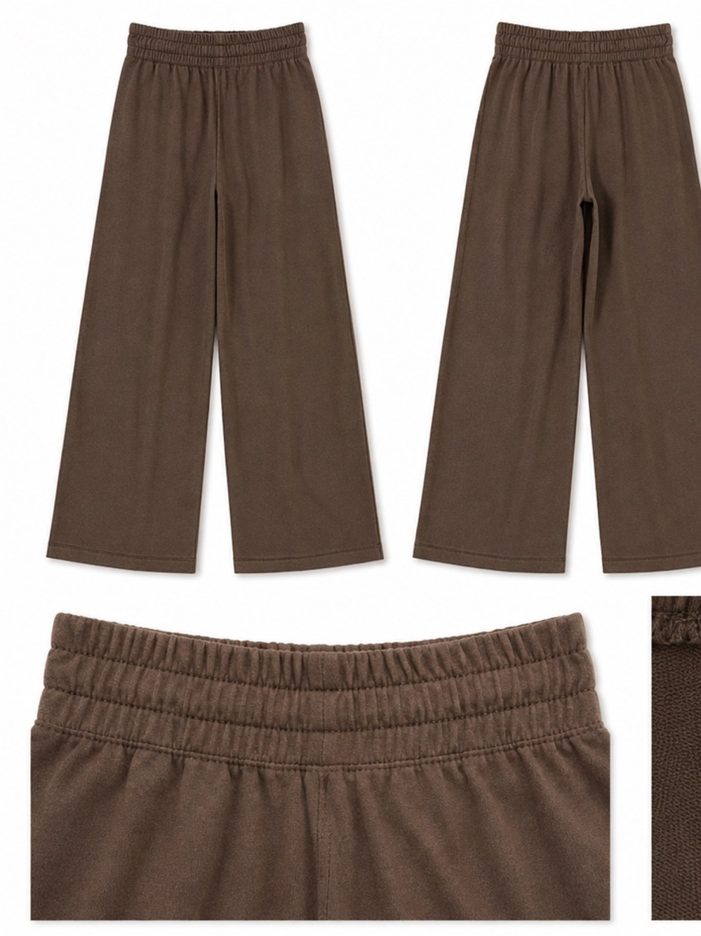 Divided Kids Wide-Leg Brown Casual Sweatpants